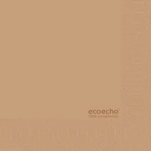 Serviet Kaffeserviet 2-lags, 24x24 cm, brun, Duni Ecoecho, 8 x 300 stk.