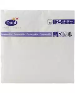 Serviet 3-lags 40x40cm Hvid 125stk.