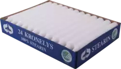 Kronelys hvid, 20 cm. 7 timer 24 stk.