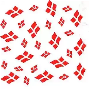 Serviet med flag, 3-lags, 20 stk.