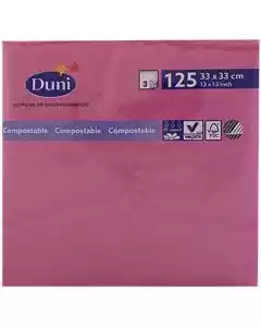 Serviet 3-lags 33x33cm Fuchsia 125stk.