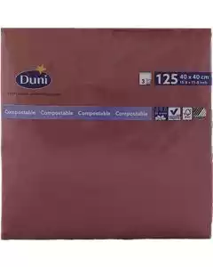 Serviet 3-lags 40x40cm Bordeaux 125stk.