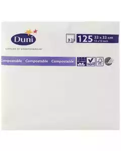 Serviet 3-lags 33x33cm Hvid 125stk.