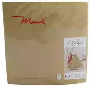 Serviet Mank Guld 40x40cm 50 stk.