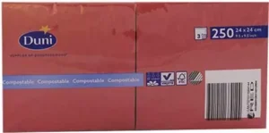 kaffeserviet rød Serviet 3-lags 24x24cm Rød 250stk.